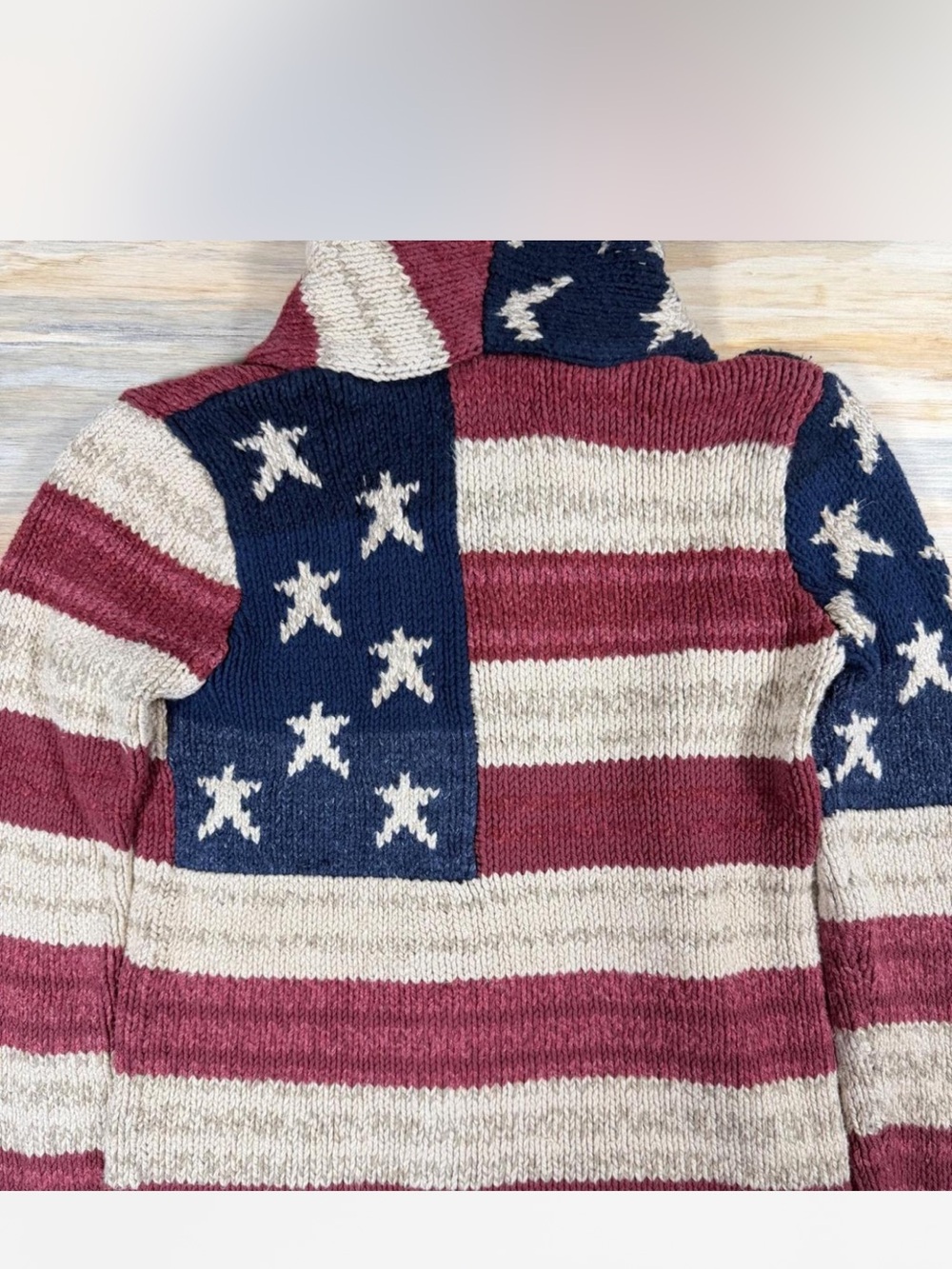 Ralph Lauren Vintage American flag cardigan RARE - Picture 3 of 6